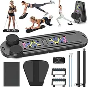 Pilates Board Pilates Reformer Set, Pilates Board for Home Workout Foldable Pilates Reformer Board for Women, 6 in 1 Multifunctional Pilates Equipment