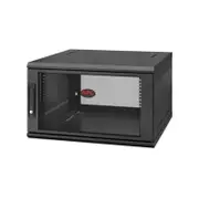 APC NetShelter WX AR106SH6 6U Wall Mountable Rack Cabinet for Networking, Airflow System - Black - AR106SH6