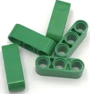 Lego 5 New Green Technic Liftarms Thick 1 x 3 Parts