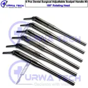 7 Way Adjustable 180° Scalpel Handle #3 Dental Medical Surgical Instrument 6 Pcs