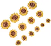 CORHAD 14pcs Sunflower Embroidery Patches Durable Clothing Repair Appliques for Jeans Bags More Cute DIY Decorative Sewing Patches for Clothes Hats Backpacks