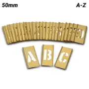 Dy-Mark 13711050 50mm A-Z Brass Interlocking Stencil Set