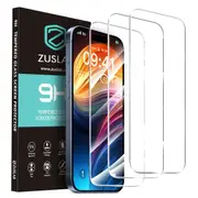 [3 Pack] ZUSLAB iPhone 16 Pro Screen Protector Tempered Glass Flim Case Friendly with Installation Alignment Frame for Apple (2024)