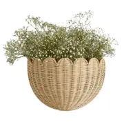 Scalloped Woven Wicker Baskets Wicker Woven Wall Basket Scalloped Home Decor