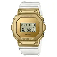 在飛比找蝦皮商城優惠-CASIO G-SHOCK 工業金屬錶圈金色透明錶帶GM-5