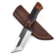 Nooraki Full Tang Skinner Hunting Knife with Leather Sheath 9"
