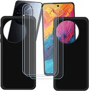 FZZSZS for TCL 60 XE NXTpaper 5G Case + 3 Pack Tempered Glass Screen Protector Protective Film, 2 Pcs Ultra-Slim Black Cover Soft Silicone TPU Case for TCL 60 XE NXTpaper 5G (6.78")