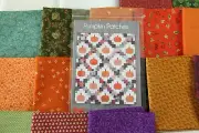 Pumpkin Patches Fall Quilt Kit 60" x 72" W/ Backing Scrappy Colorful Prints