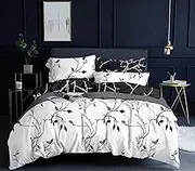 Tree Reversible Double/Queen/King/Super King Size Duvet/Doona/Quilt Cover Set (Super King, Black&White)
