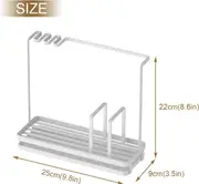 Kitchen Sink Tray Drainer Rack and Sponge Holder Organizer