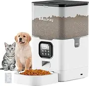 Automatic Cat Feeder, Timed Pet Feeder 6L Cat Food Dispenser with Lock Lid and Desiccant Bag, Automatic Dog Feeder Programmable Portion Size Control 4 Meals Per Day, 10s Voice Recorder