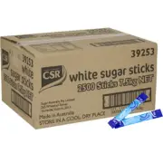 NEW 2500x CSR White Sugar Sticks 3g Box Individual Sachets Bulk