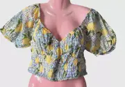 Ladies Lemon Grove Indian Cotton Crop Gypsy Top Size 10 BNWT