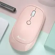 Bluetooth Wireless Mouse Silent Silent Rechargeable Laptop Desktop Computer Game Office Boys and Girls Mouse (Pink)