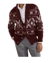 Geometric jacquard cardigan IT50 amaranth purple