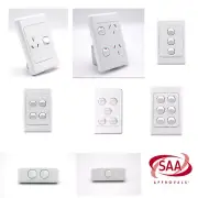10A AMP Vertical Double Single Power Point Gang Wall Switch Socket outlet GPO