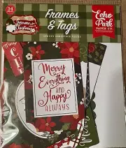 Echo Park Paper GNOME FOR CHRISTMAS Frames & Tags Ephemera Pieces~Quick Ship!