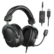PC Gaming Headset, USB Headset with 7.1 Surround Sound, Detachable Black