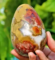 100MM Superb Red King Cobra Jasper Crystal Quartz Healing Reiki Energy Stone Egg
