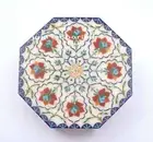 18" White Marble Kitchen Table Unique Design Inlay lapis side coffee Table Top