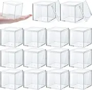Clear Acrylic Plastic Square Cube Small Acrylic Box with Lid Storage Mini Acrylic Boxes Square Display Box Organizer Containers for Candy Pill, Tiny Jewelry, Gifts, 2.56 x 2.56 x 2.56 Inch (26 Pieces)