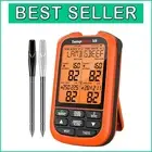 Large Screen Wireless Meat Thermometer with Color-Coded Probes & Range Extender