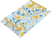 Multi-Small Flowers Butterflies Yellow and Light Blue Decorative Lunch Tray with Handles Breakfast Bed Tray for Jewelry Perfume for Kitchen Serving bandeja para Area de Cafe