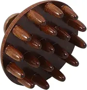 HIAKDOFT Wooden Scalp Massager Comb Wide Tooth Hair Scrubber for Shampooing and Relaxation Unique Design for Enhanced Scalp Care for Hair Washing and Massaging Wood Material