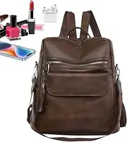 [Bsbkoj] Women Bag Large Capacity, PU Leather Bookbag, College Bookbag For Women, Tassel Zipper Pendant Bag 34x16x35cm/13.39x6.3x13.78 Inches Lightweight Work Bag, Large Capacity Backpack