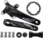 MirOdo 170mm Mountain Bikes Crankset 104/64BCD Hollow Integrated Crankset Aluminum Ultralight 32/34/36T Positive Negative Chainrings with Bottom Bracket for Mountain Bike 7-12 Speed