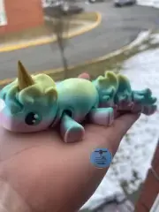 Articulated Magical Unicorn Toy, Posable 3D Printed Rainbow Unicorn Fidget Toy