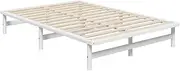 OIKITURE Wooden Bed Frame Double Size, Bed Frame Platform with Reinforced Slats - Compatible with Australian-Sized Mattresses, 190x137x30cm