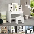 Mirror Dressing Table Makeup Table Stool Set Makeup Jewellery Organiser Cabinet