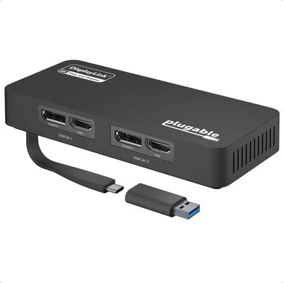 4K DisplayPort and HDMI Dual Monitor Adapter for USB 3.0 and USB-C, Compatibl...