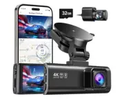REDTIGER Dash Camera 4K Front and Rear Dash Cam Built-In WiFi & GPS, App control