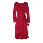 Ladies Casual Elegant Dinner Date Red Wrap Style Dress - Size 3X (26W - 28W)