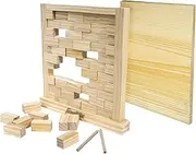 Franklin Sports Wood Block Tumbling Game - Brick Blocks Wooden Tower Stacking Game for Adults - Fun Indoor + Outdoor Tailgate + Party Game - Great Stacking Table Board Game - 12" x 12"