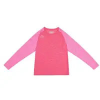 在飛比找ETMall東森購物網優惠-KAPPA 女生長袖吸濕排汗圓領衫 桃紅 粉紅麻花 321L
