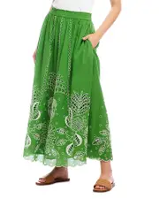 Karen Kane Cutout Embroidery Midi Skirt