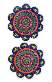 Trivet For Hot Dishes, Mexican Style Ceramic Trivet Set of 2 For Pot.