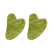 MissLady - Scraping Board Gua Sha Massage Tool (Heart-shaped) (2ea) Set - Grass Green