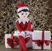 Girl Elf on the Shelf Large 27" Plushee Pals PLUSH Christmas Doll Blue Eyes Fair