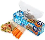 Homemaster Reusable Snap Lock Lunch Bag, 18 x 20 cm Size (Pack of 40)