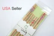 4 Pairs Bamboo Chopsticks Japanese Style Reusable - Family (2 parents & 2 kids)