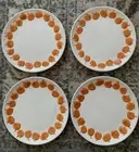 Pottery Barn Jack-O’-Lantern Whimsy Stoneware Appetizer Plates Set/4 Pumpkin