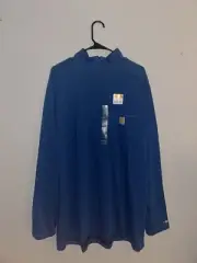 CARHARTT MENS FORCE FAST DRY LONG SLEEVE 1/4 ZIP PULLOVER BLUE SIZE 2XL