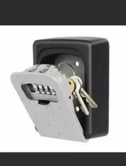 Key Lock Box Wall Mounted, 4 Digit Combination Lock Box (Grey)