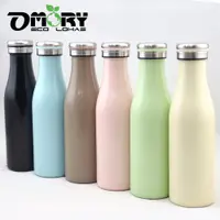 在飛比找松果購物優惠-【OMORY】牛奶造型不鏽鋼保冷/保溫瓶450ml(6色) 