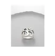 Sterling Silver .925 Om Ohm Aum Chunky Unisex Fashion Ring Sizes 6-14