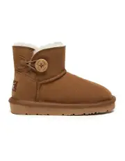 [UGG Australian Shepherd] Nolan Kids Mini Button Boots in Chestnut